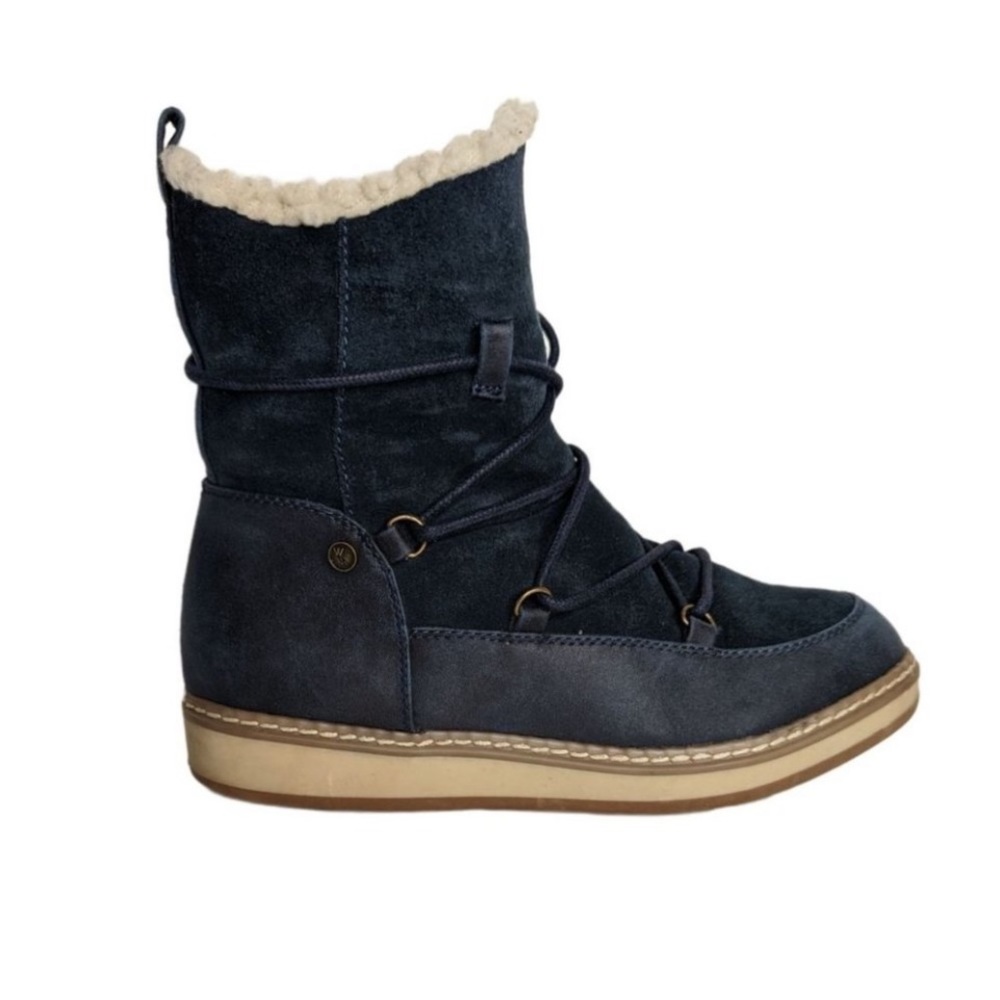 WHITE MOUNTAIN TOPAZ SUEDE FAUX FUR WINTER WATER RESISTANT BOOTS WOMEN sz 6 EUC